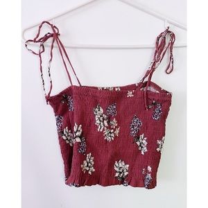 Cropped floral tank